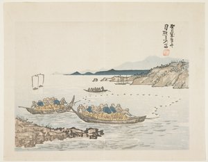 Barcos de pesca, 1893 de Tamura Gessh